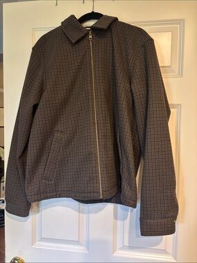 Old Navy Brown Houndstooth Zip Jacket